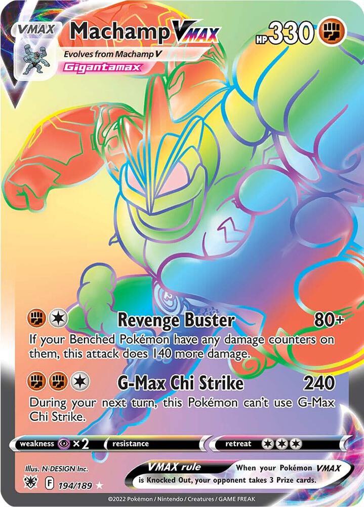 Machamp VMAX (Secret) 194/189 card from SWSH10: Astral Radiance