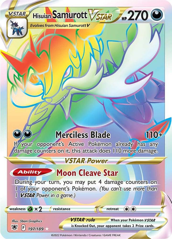 Hisuian Samurott VSTAR (Secret) 197/189 card from SWSH10: Astral Radiance