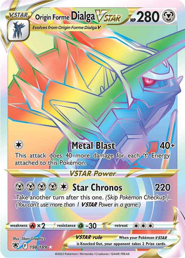 Origin Forme Dialga VSTAR (Secret) 198/189 card from SWSH10: Astral Radiance