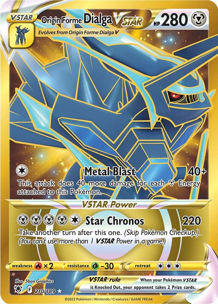Origin Forme Dialga VSTAR (Secret) 210/189 card from SWSH10: Astral Radiance