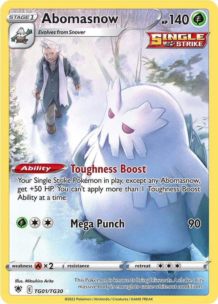 Abomasnow TG01/TG30 card from SWSH10: Astral Radiance Trainer Gallery