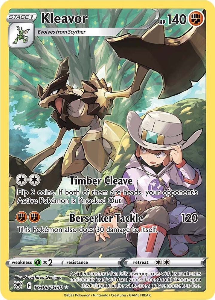 Kleavor TG08/TG30 card from SWSH10: Astral Radiance Trainer Gallery
