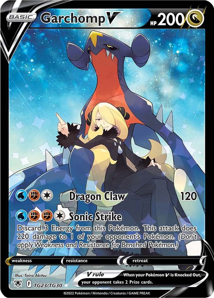 Garchomp V TG23/TG30 card from SWSH10: Astral Radiance Trainer Gallery