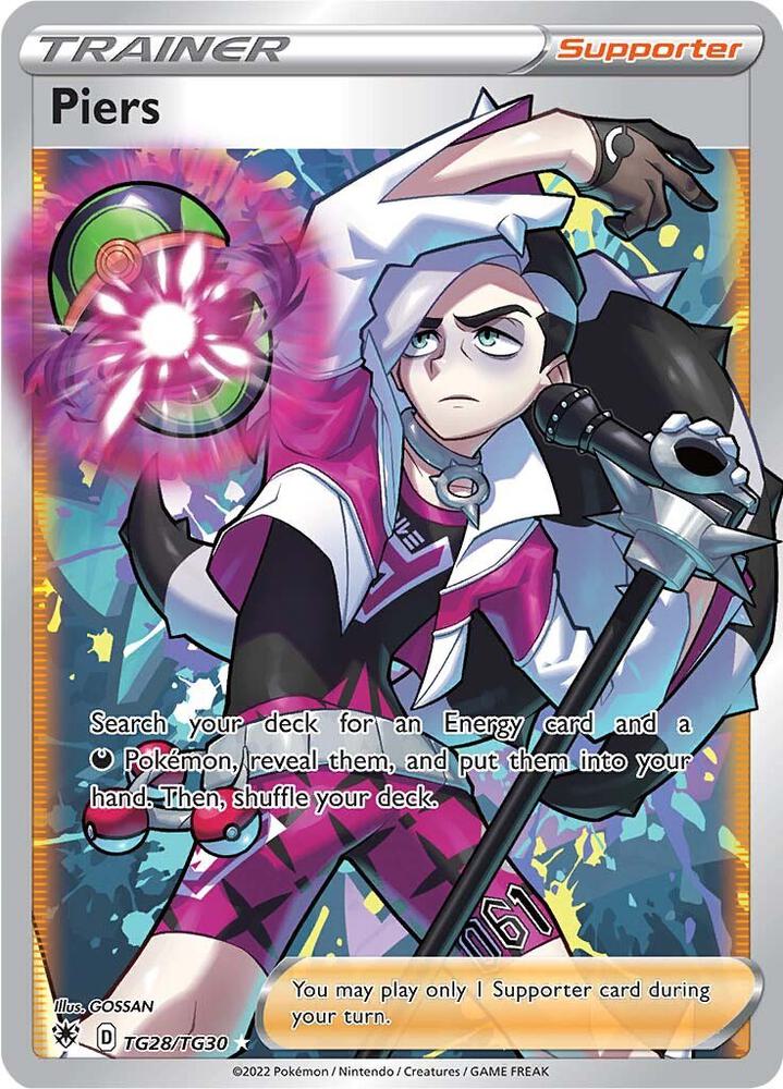 Piers TG28/TG30 card from SWSH10: Astral Radiance Trainer Gallery