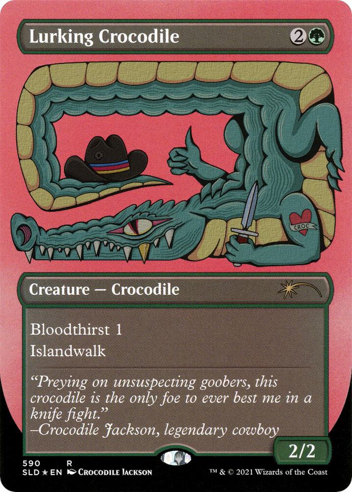 Lurking Crocodile (Foil Etched) 590 card from Secret Lair Drop Series