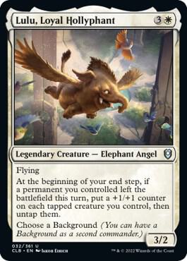 Lulu, Loyal Hollyphant 32 card from Commander Legends: Battle for Baldur's Gate