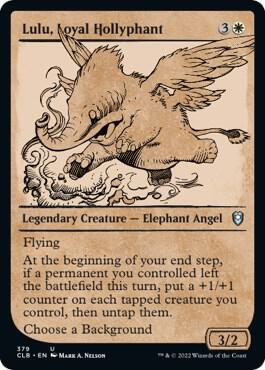 Lulu, Loyal Hollyphant (Showcase) 379 card from Commander Legends: Battle for Baldur's Gate