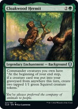 Cloakwood Hermit 221 card from Commander Legends: Battle for Baldur's Gate