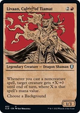 Livaan, Cultist of Tiamat (Showcase) 402 card from Commander Legends: Battle for Baldur's Gate