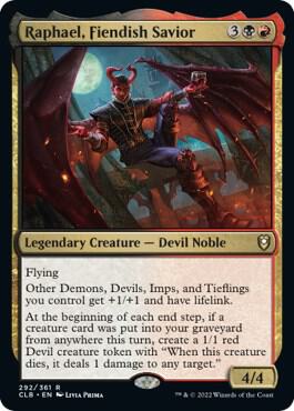 Raphael, Fiendish Savior 292 card from Commander Legends: Battle for Baldur's Gate