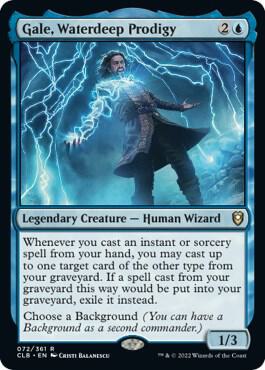 Gale, Waterdeep Prodigy 72 card from Commander Legends: Battle for Baldur's Gate