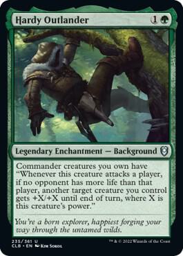 Hardy Outlander 235 card from Commander Legends: Battle for Baldur's Gate