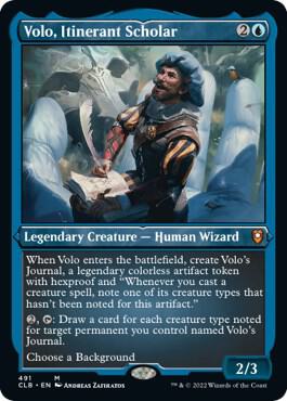 Volo, Itinerant Scholar (Foil Etched) 491 card from Commander Legends: Battle for Baldur's Gate