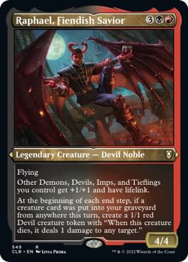 Raphael, Fiendish Savior (Foil Etched) 549 card from Commander Legends: Battle for Baldur's Gate