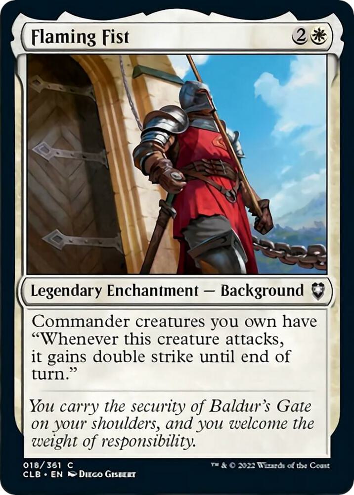 Flaming Fist 18 card from Commander Legends: Battle for Baldur's Gate