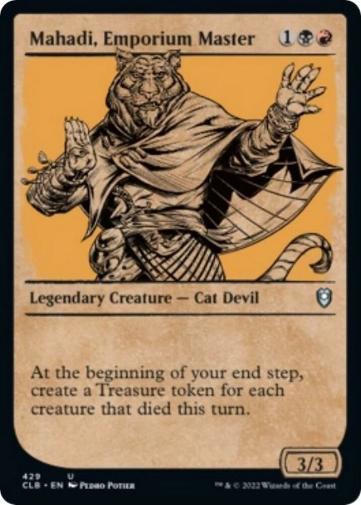 Mahadi, Emporium Master (Showcase) 429 card from Commander Legends: Battle for Baldur's Gate