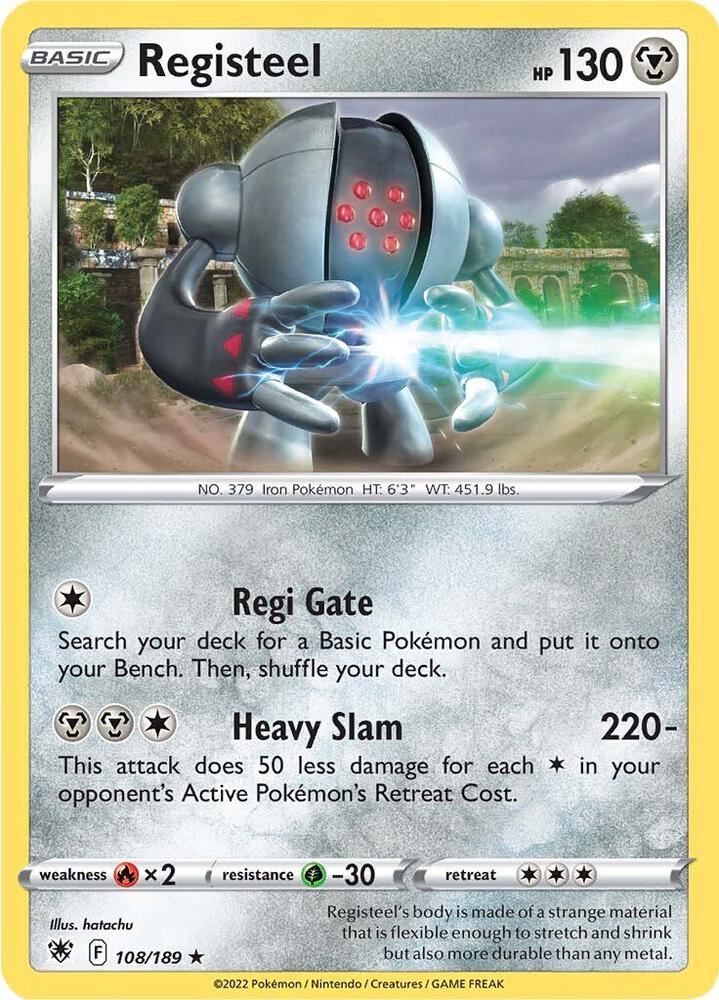 Registeel 108/189 card from SWSH10: Astral Radiance
