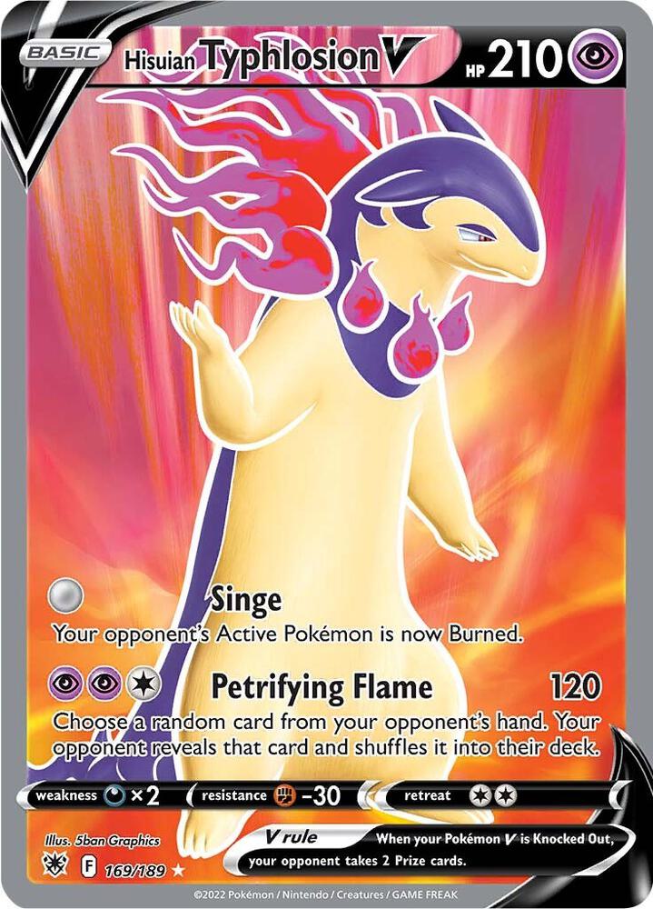Hisuian Typhlosion V (Full Art) 169/189 card from SWSH10: Astral Radiance