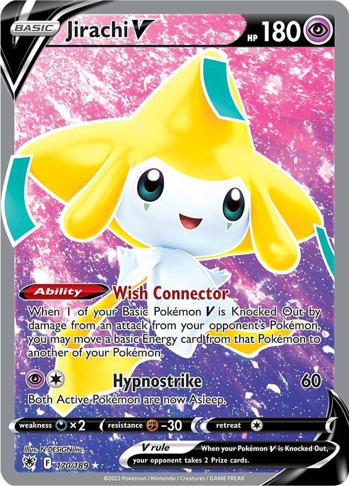 Jirachi V (Full Art) 170/189 card from SWSH10: Astral Radiance