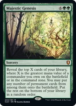 Majestic Genesis 240 card from Commander Legends: Battle for Baldur's Gate