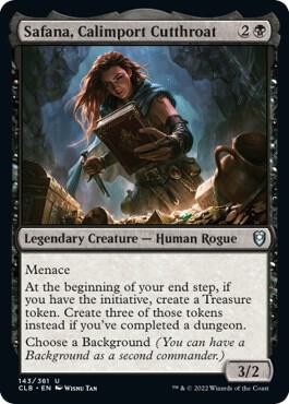 Safana, Calimport Cutthroat 143 card from Commander Legends: Battle for Baldur's Gate