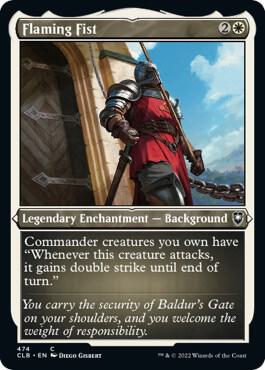Flaming Fist (Foil Etched) 474 card from Commander Legends: Battle for Baldur's Gate
