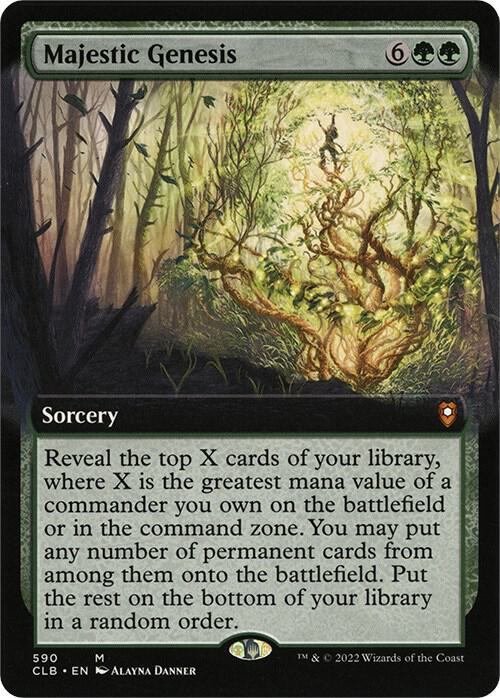 Majestic Genesis (Extended Art) 590 card from Commander Legends: Battle for Baldur's Gate
