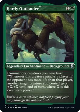 Hardy Outlander (Foil Etched) 517 card from Commander Legends: Battle for Baldur's Gate