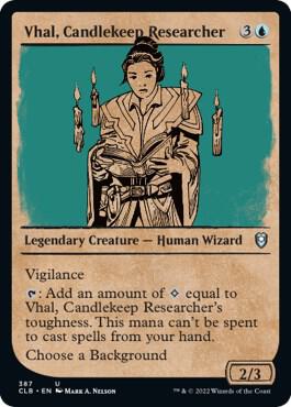 Vhal, Candlekeep Researcher (Showcase) 387 card from Commander Legends: Battle for Baldur's Gate