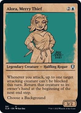 Alora, Merry Thief (Showcase) 381 card from Commander Legends: Battle for Baldur's Gate
