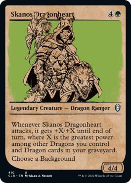 Skanos Dragonheart (Showcase) 410 card from Commander Legends: Battle for Baldur's Gate