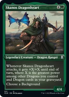 Skanos Dragonheart (Foil Etched) 521 card from Commander Legends: Battle for Baldur's Gate