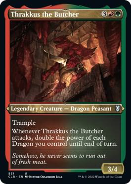 Thrakkus the Butcher (Foil Etched) 551 card from Commander Legends: Battle for Baldur's Gate