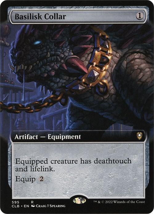 Basilisk Collar (Extended Art) 595 card from Commander Legends: Battle for Baldur's Gate