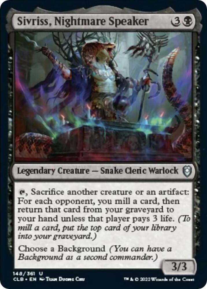 Sivriss, Nightmare Speaker 148 card from Commander Legends: Battle for Baldur's Gate