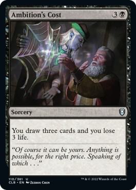 Ambition's Cost 110 card from Commander Legends: Battle for Baldur's Gate