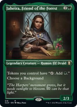 Jaheira, Friend of the Forest (Foil Etched) 518 card from Commander Legends: Battle for Baldur's Gate