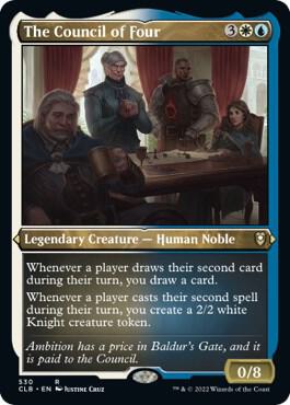 The Council of Four (Foil Etched) 530 card from Commander Legends: Battle for Baldur's Gate