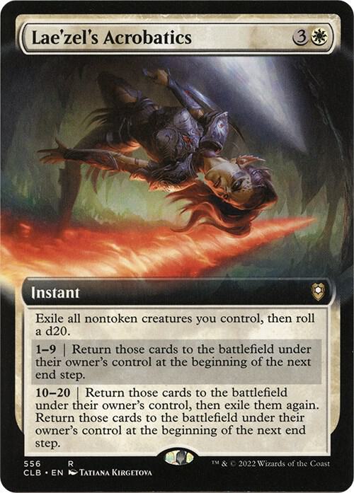Lae'zel's Acrobatics (Extended Art) 556 card from Commander Legends: Battle for Baldur's Gate