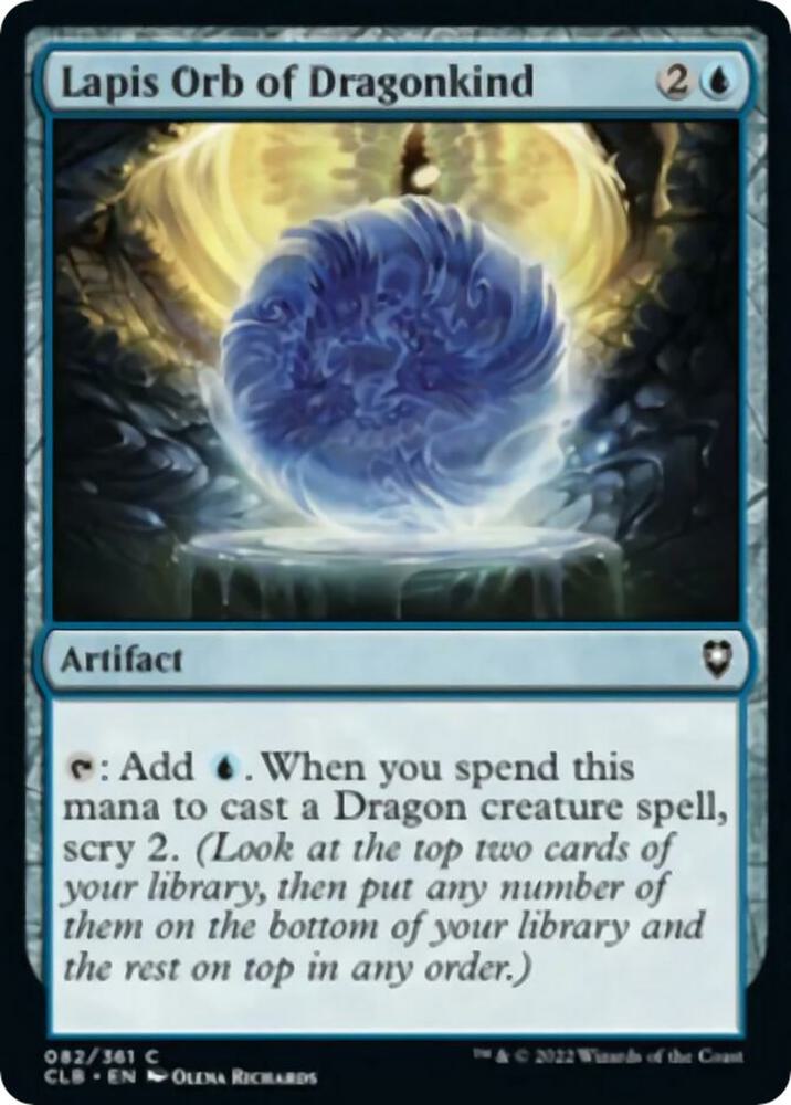 Lapis Orb of Dragonkind 82 card from Commander Legends: Battle for Baldur's Gate