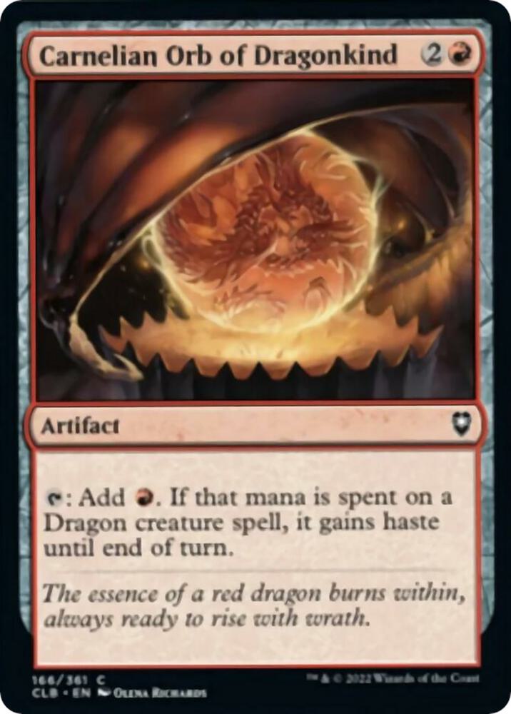 Carnelian Orb of Dragonkind 166 card from Commander Legends: Battle for Baldur's Gate