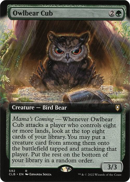 Owlbear Cub (Extended Art) 592 card from Commander Legends: Battle for Baldur's Gate