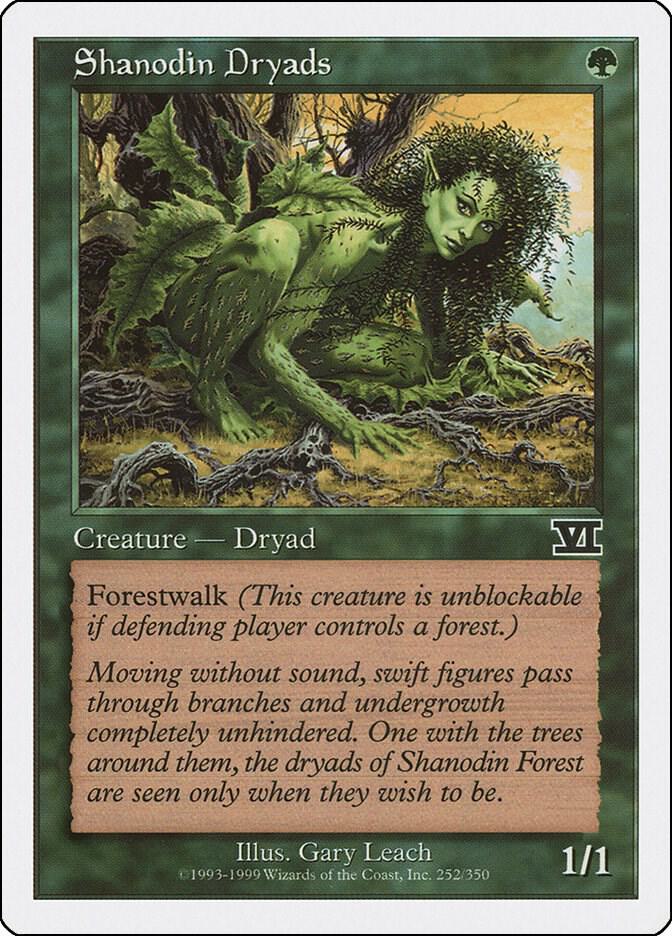 Shanodin Dryads 252 card from Classic Sixth Edition