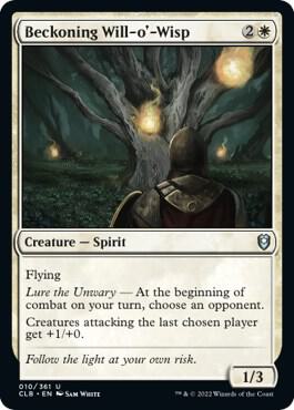 Beckoning Will-o'-Wisp 10 card from Commander Legends: Battle for Baldur's Gate