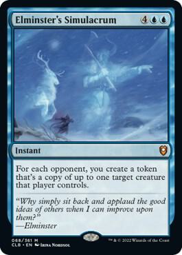 Elminster's Simulacrum 68 card from Commander Legends: Battle for Baldur's Gate
