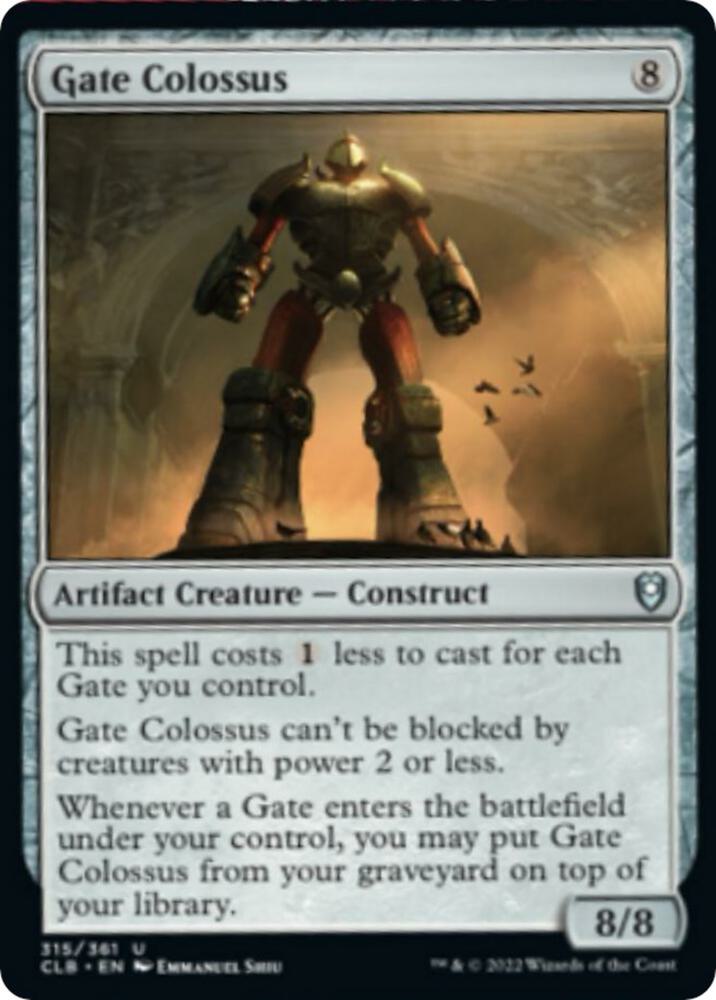 Gate Colossus 315 card from Commander Legends: Battle for Baldur's Gate