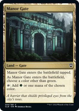 Manor Gate 356 card from Commander Legends: Battle for Baldur's Gate