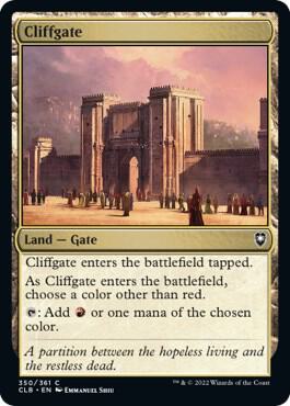 Cliffgate 350 card from Commander Legends: Battle for Baldur's Gate