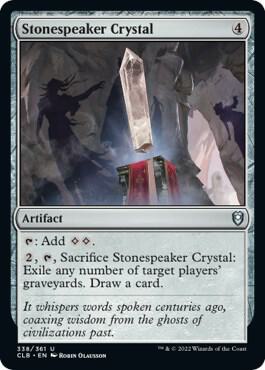 Stonespeaker Crystal 338 card from Commander Legends: Battle for Baldur's Gate