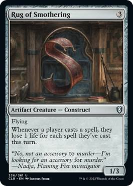 Rug of Smothering 336 card from Commander Legends: Battle for Baldur's Gate
